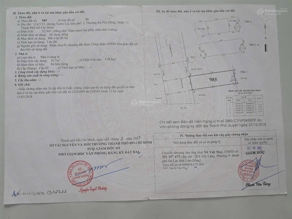Bán nhà hẻm 154 đường vườn lài, nhà có 2 lầu 1 tum, 4 phòng ngủ. diện tích 4x13 thổ cư đủ 52,9m2