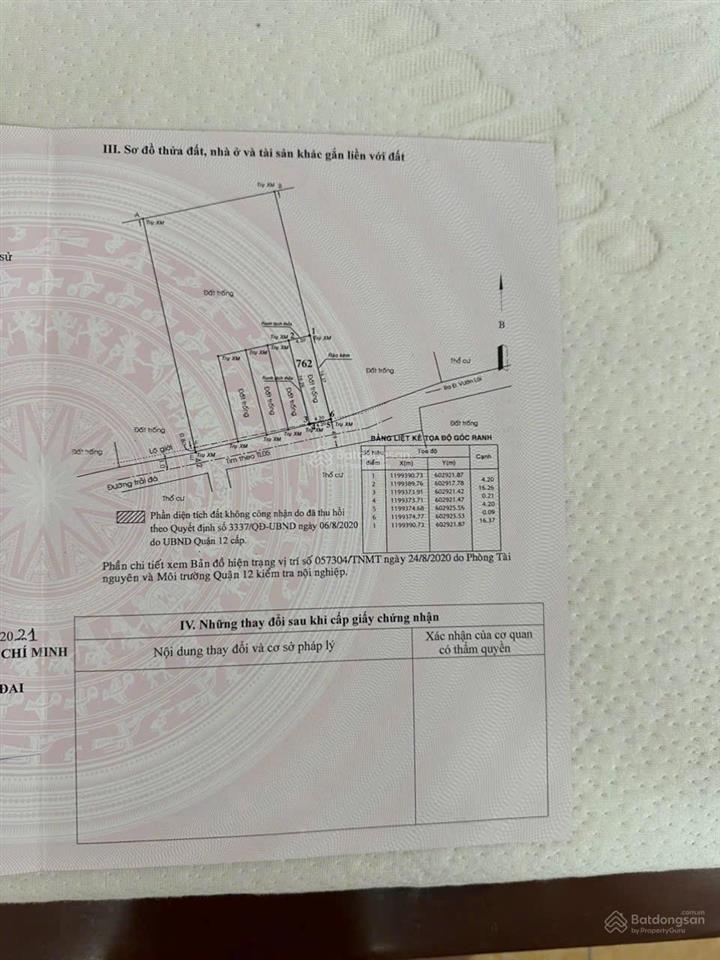 Hàng đẹp  hiếm bán đất mặt tiền hẻm 190 vườn lài, phường an phú đông 68.6m2 (4.2x16,37m)