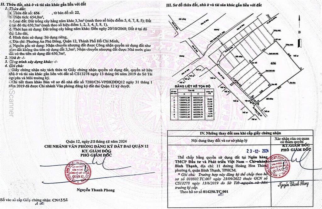 Bán đất 1/ an phú đông 9, gần mặt tiền rạch diện tích 2 sổ thổ cư 723m2 (ngang 8m)