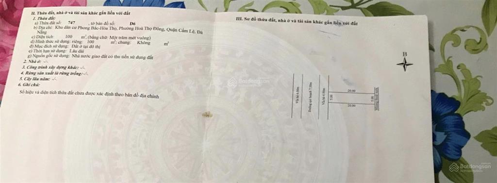 Bán lô đất đường 7m5 bùi xương tự hoà thọ đông cẩm lệ