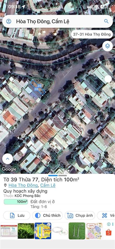 Chủ gửi bán lô đất đường 10.5m nguyễn hữu tiến hoà thọ đông cẩm lệ