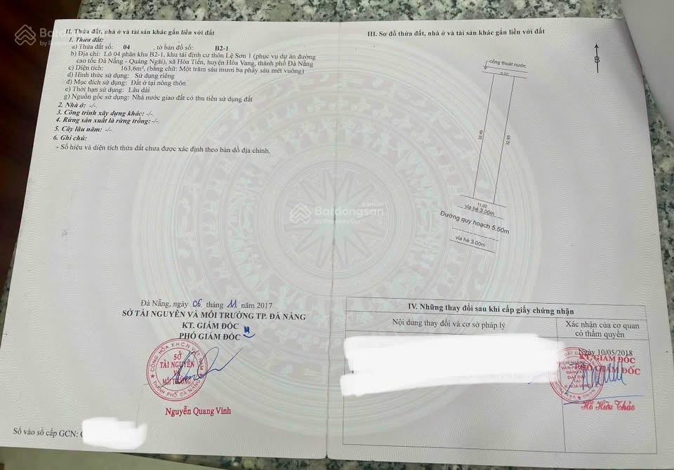 Bán lô đất tái định cư lệ sơn  hòa tiến