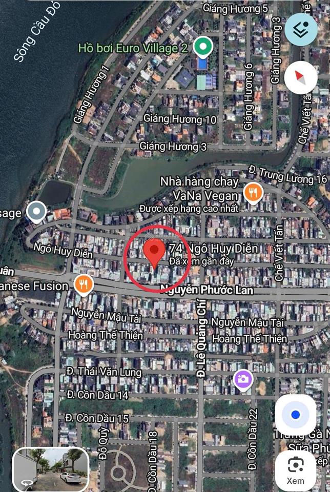 Bán vài lô đất gần cầu hòa xuân, khu dân cư hiện hữu, sát khu vip erouvilla 2