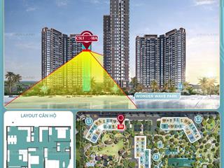 Độc nhất 3pn 106.7m2, 66tr/m2, 3 mặt view hồ tạo sóng, 2 hầm xe 140.000m2. chiết khấu lớn nhất t5