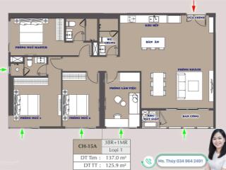 Độc nhất 3 ngủ 126m² siêu vip trục 15al2 trong tầm 17.9 tỷ masterise cao xà lá.