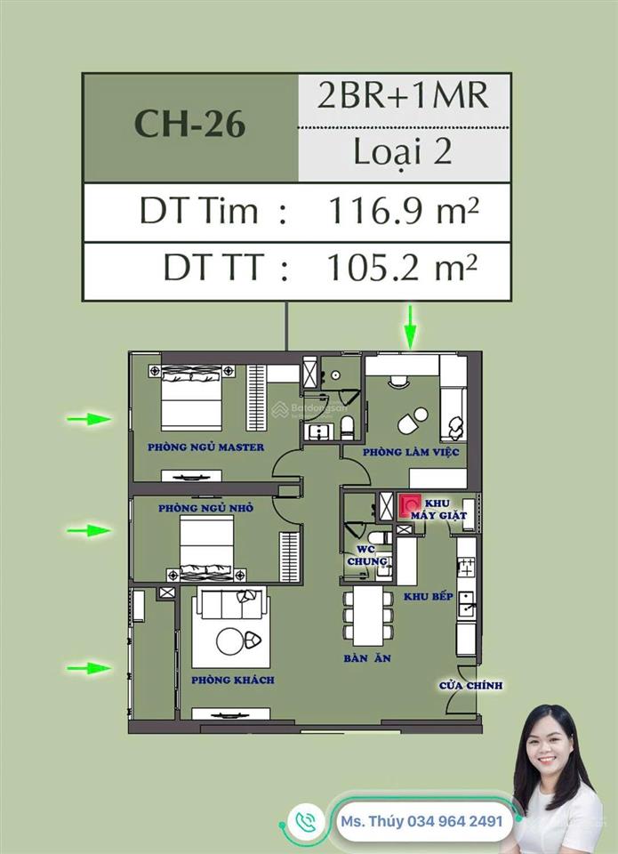 Siêu phẩm 3 phòng ngủ 105.2m² thiết kế thông minh nhất, khu đóng compund chuẩn tinh hoa, 3 hầm xe.
