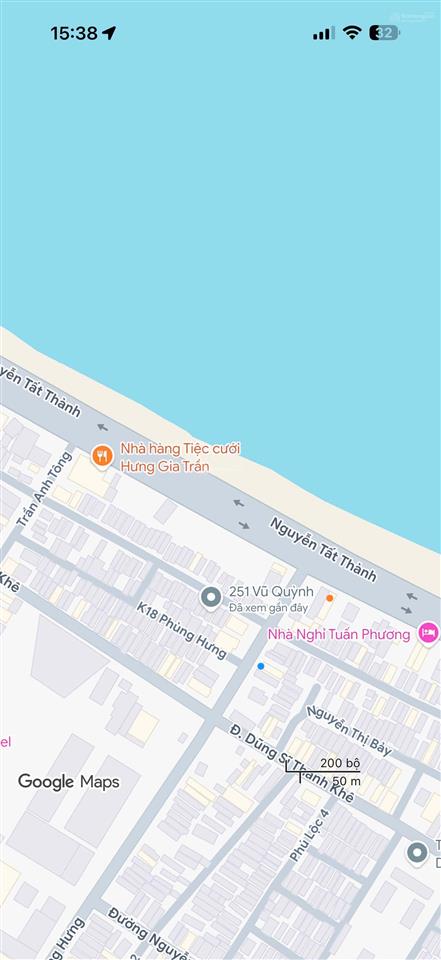 Bán đất tặng nhà đường vũ quỳnh song song biển nguyễn tất thành,mặt tiền đường 5m5 lề 3m