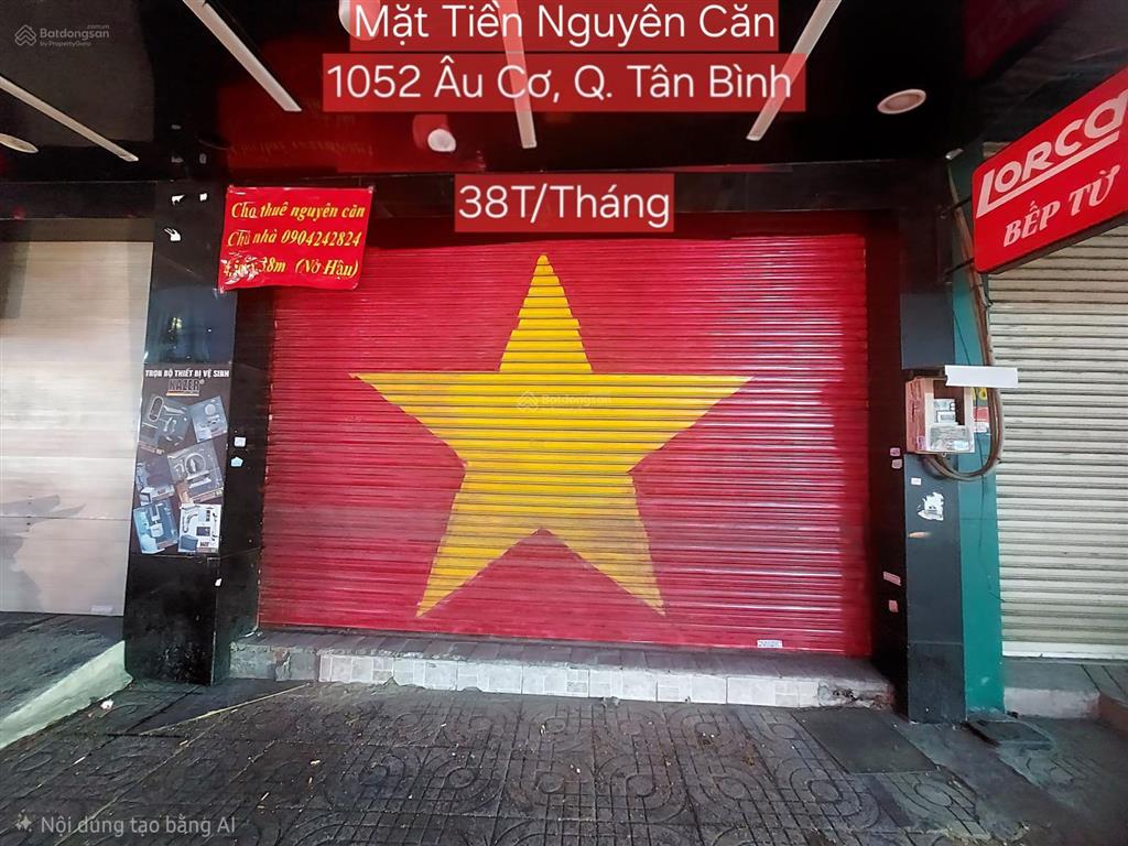 Cho thuê nhà nguyên căn  1052 âu cơ q, tân bình. ngang 4,5 x 38 trống suốt
