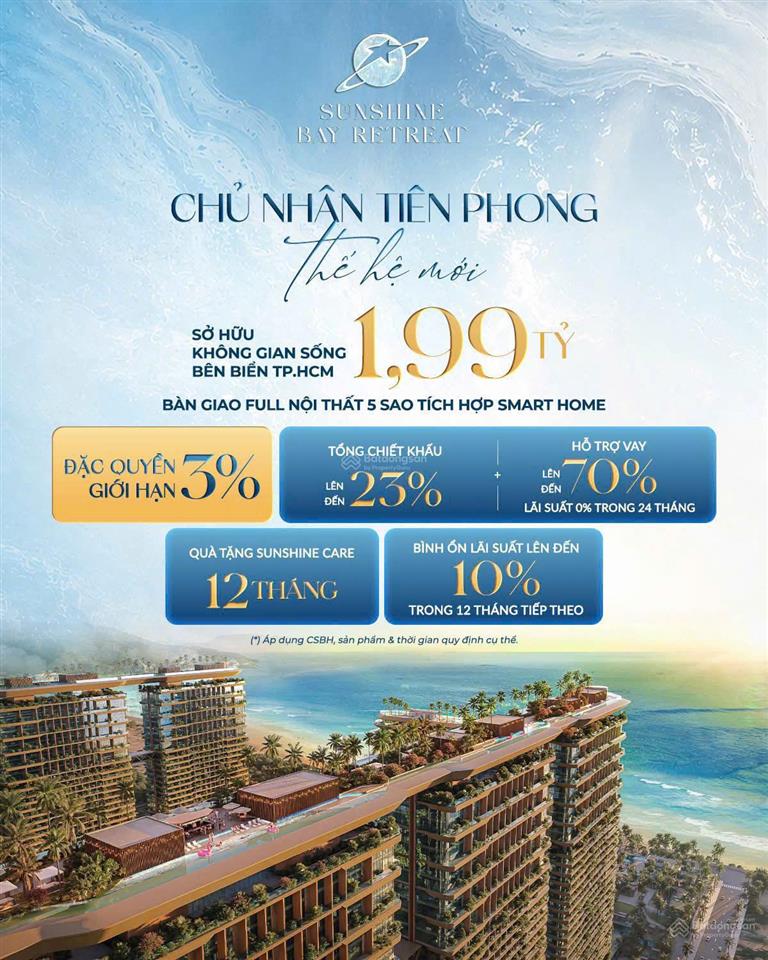 Studio view biển chỉ 1,9 tỷ | sở hữu second home 5 sao tại sunshine bay retreat vũng tàu