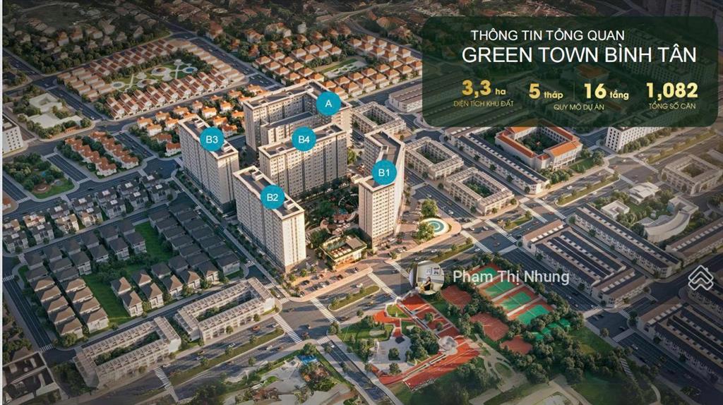 Bán ch green town bình tân block solena 49m2/2pn  giá gốc cđt  tặng nt  ck 16%