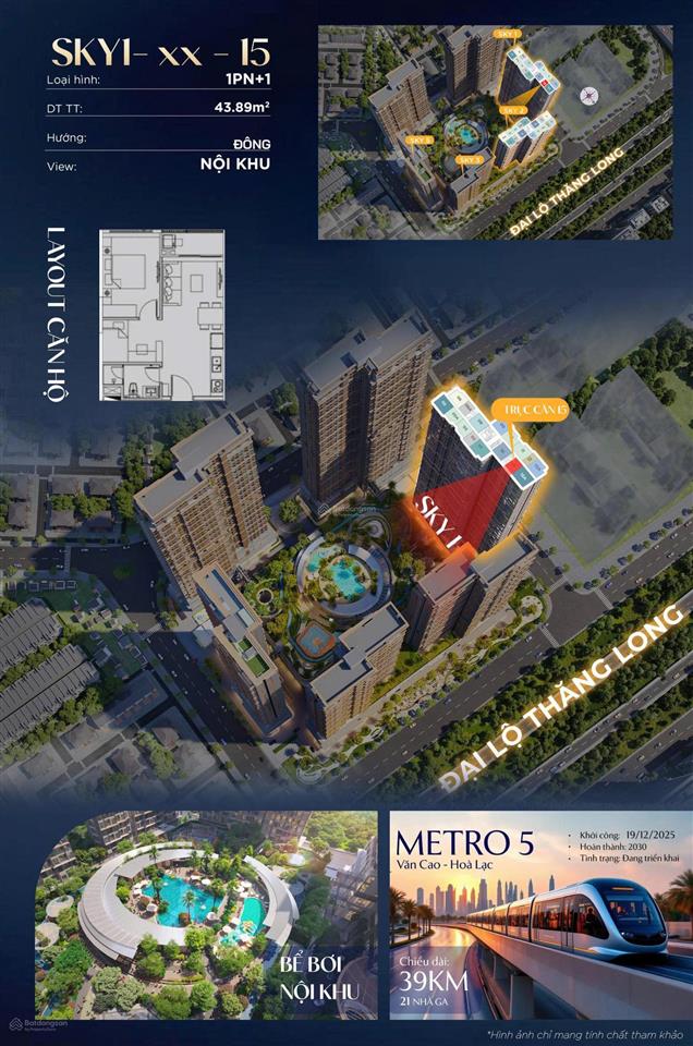 Căn 1pn + imperia sky park chiết khấu ngoại giao, 3.8 tỷ thanh toán tiến độ, ký hđmb trực tiếp cđt