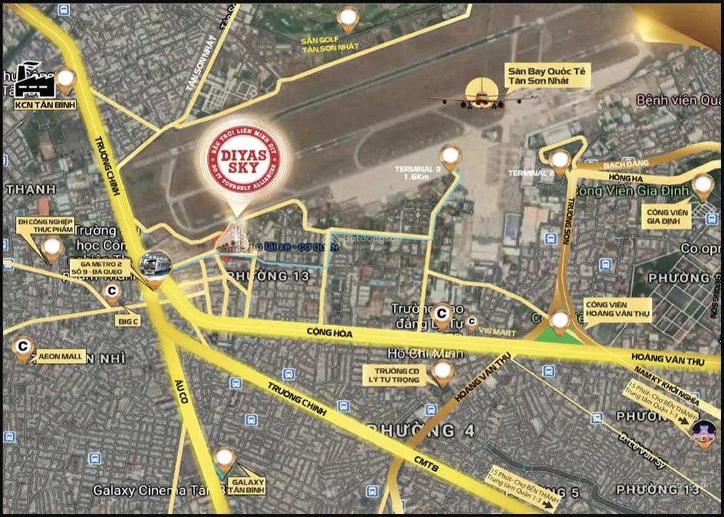 Chính chủ bán căn hộ diyas sky etown cộng hòa, tân bình căn 1pn 1wc giá 1,2 tỷ bao thuế phí