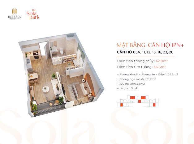 Chính chủ bán nhanh căn 1n+47m3.5 tỷ g6 the sola park trong kđt vinhomes smart city