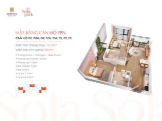 Bán gấp căn 2pn 55m2 g3.0502 the sola park 2wc view trường học 3.35 tỷ nhận nhà mới tháng 11