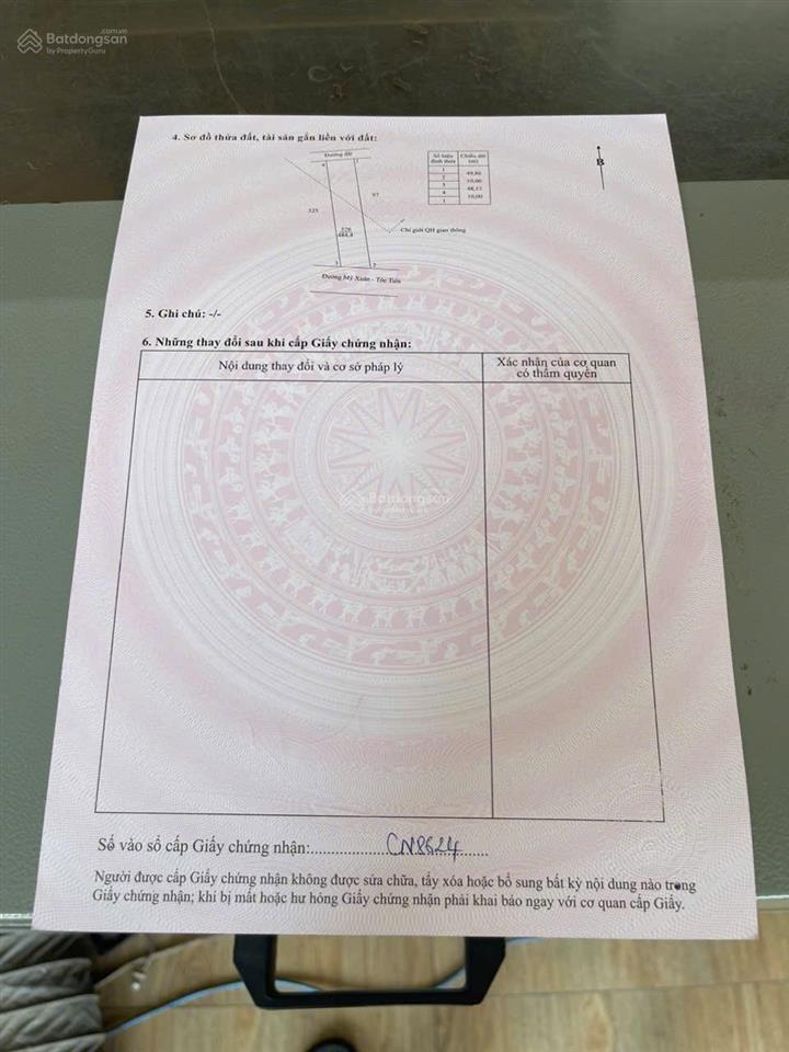 Bán đất 490m2 tại xã tóc tiên, 2,2 tỷ, giá cực chất