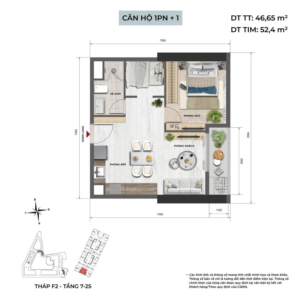 1pn+ 53,65m² sun feliza suites  cầu giấy  căn chung cư duy nhất mua cđt, giá chốt nhanh 8,49 tỷ