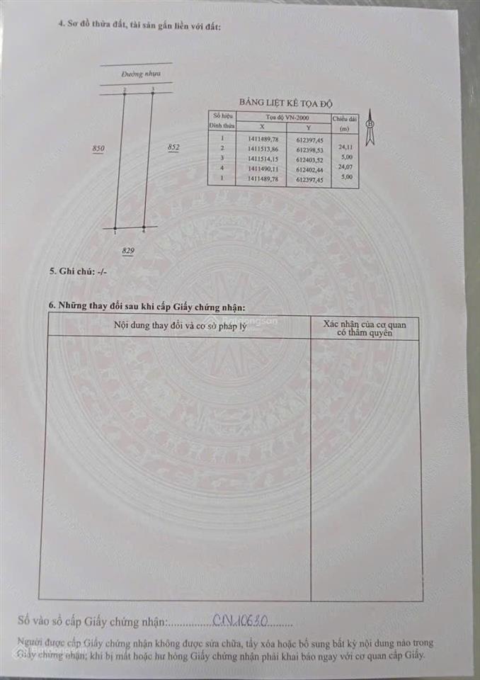 Chính chủ bán gấp lô đất đẹp xã tu bông tỉnh khánh hoà