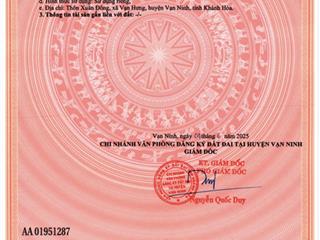 Chính chủ bán gấp lô đất đẹp giá tốt vạn hưng  vạn ninh
