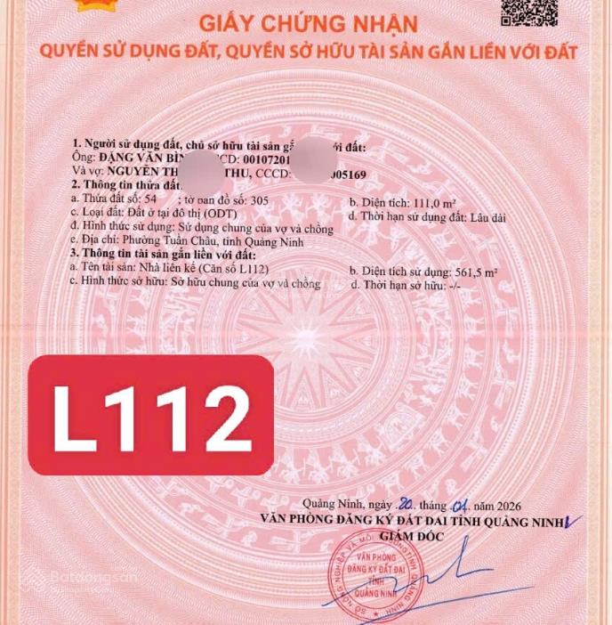 Em thảo bán tuần châu marina âu 2gần hạ long xanh,lk 144m2 giá 7 tỷ sẵn nhà sẵn sổ.  0969 162 ***