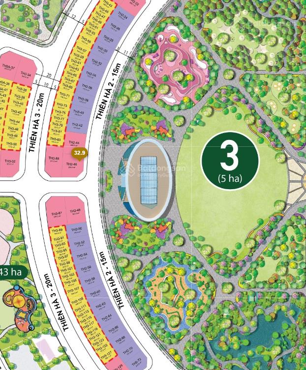 Th246 biệt thự vvip tại vin dương kinh với dt sử dụng 571m² xây thô 4 tầng ôm công viên lớn
