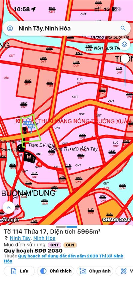 Bán 1,4 ha đất mt sát ubnd x. ninh tây  có 3000m2 thổ cư  thu về 300 tỷ từ 50 căn villa.