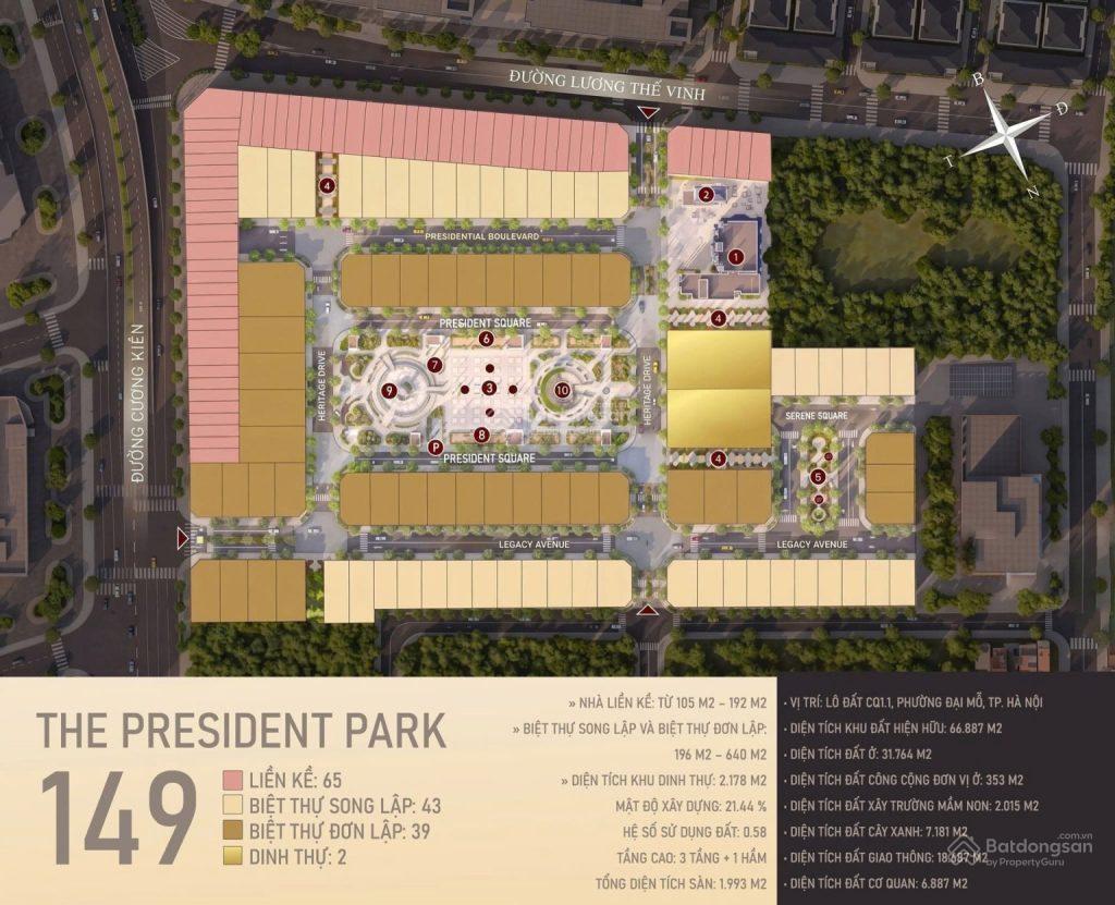  bán quỹ căn ngoại giao dự án the president park mễ trì đối diện vin green bay chỉ từ 350 triệu