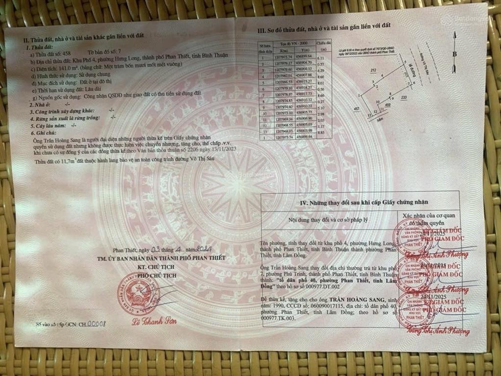 Bán nhanh lô đất mt đường võ thị sáu trung phan thiết, gần sát bên đường tôn đức thắng giá đầu tư