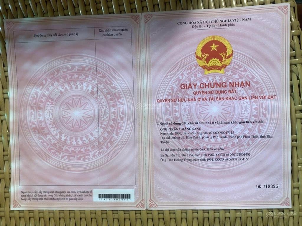 Bán nhanh lô đất mt đường võ thị sáu trung phan thiết, gần sát bên đường tôn đức thắng giá đầu tư
