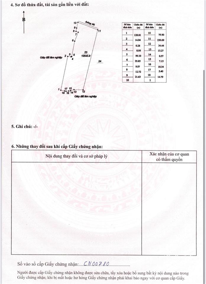 Cần bán 19545.9m2 đất thiện nghiệp gần sân bay, đường ô tô đến đất. giá chỉ 320tr/sào