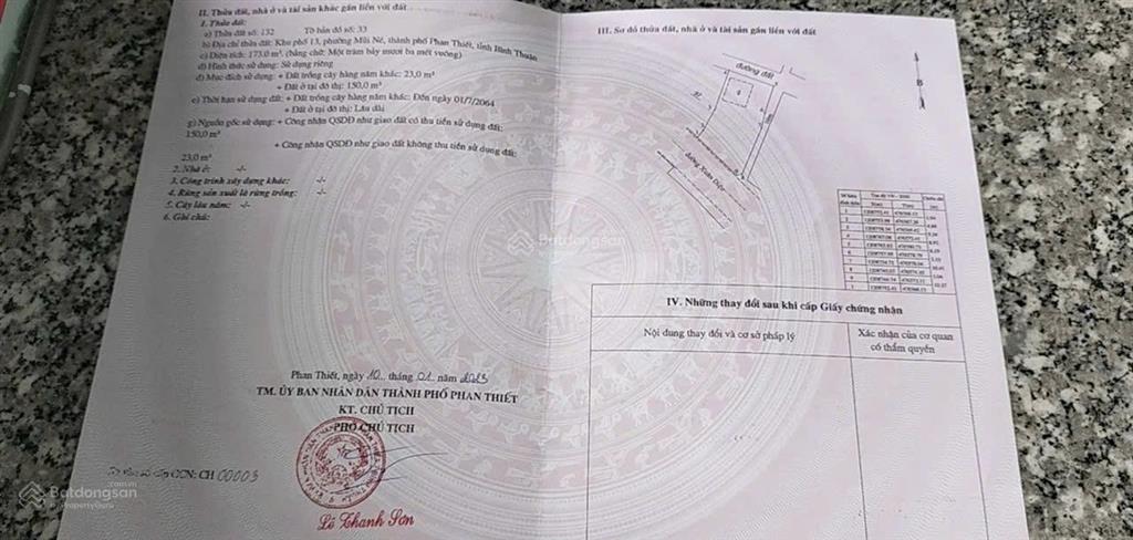 Bán gấp lô đất thổ cư 173m2, 3 mặt tiền xuân diệu mũi né cách biển 5 phút