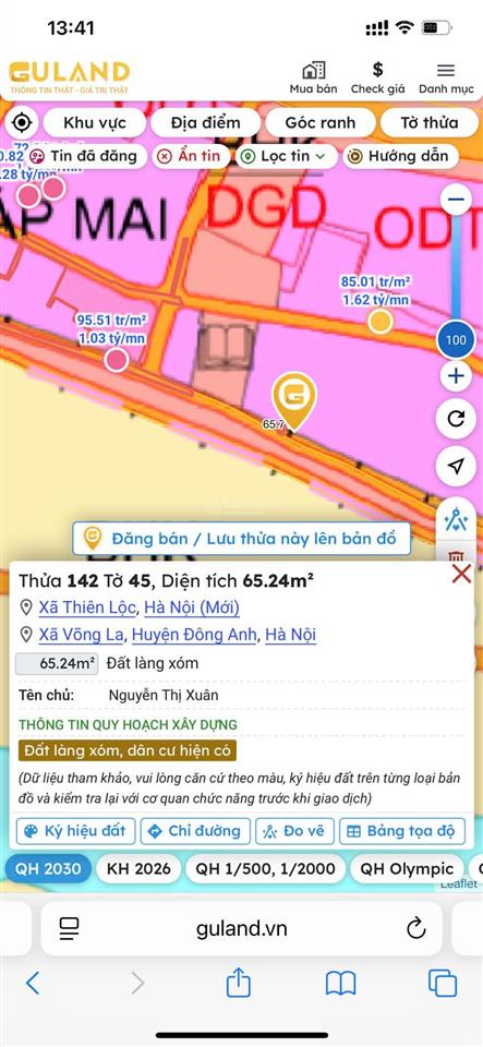 Chính chủ cần tiền nên bán đất thổ cư vị trí đẹp, kinh doanh được luôn