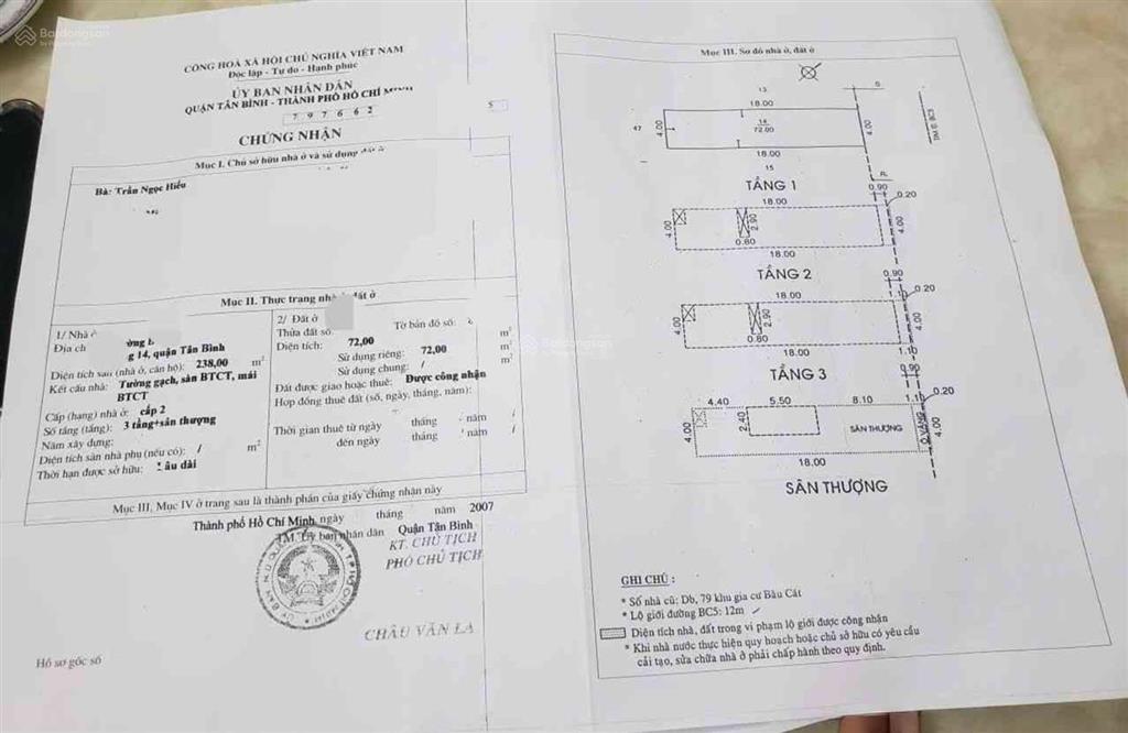 Mtkd bàu cát 72m2, 3 tầng, dt 4 x 18, giá 16.3 tỷ (tl chính chủ)
m6c8