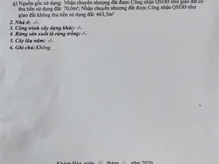 BÁN LÔ ĐẤT ĐẸP Ở DIÊN THỌ . DT 733m2 CÓ 70m2 THỔ . NGANG 20m . GIÁ 3,5 TỶ CÒN BỚT CHO KHÁCH THIỆN CHÍ