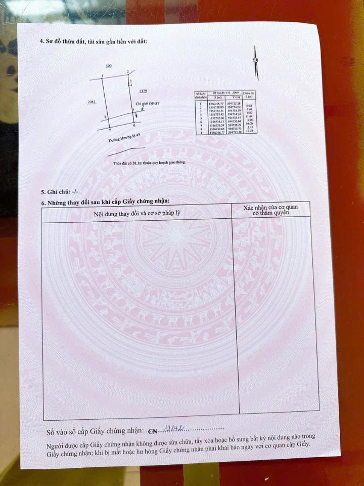 Bán lô đất mặt tiền Hương Lộ 45 Diên Phú , DIÊN KHÁNH . DT 209m2 có 123m2 thổ cư . GIÁ CỰC RẺ CHỈ 1 TỶ 750 TRIỆU 