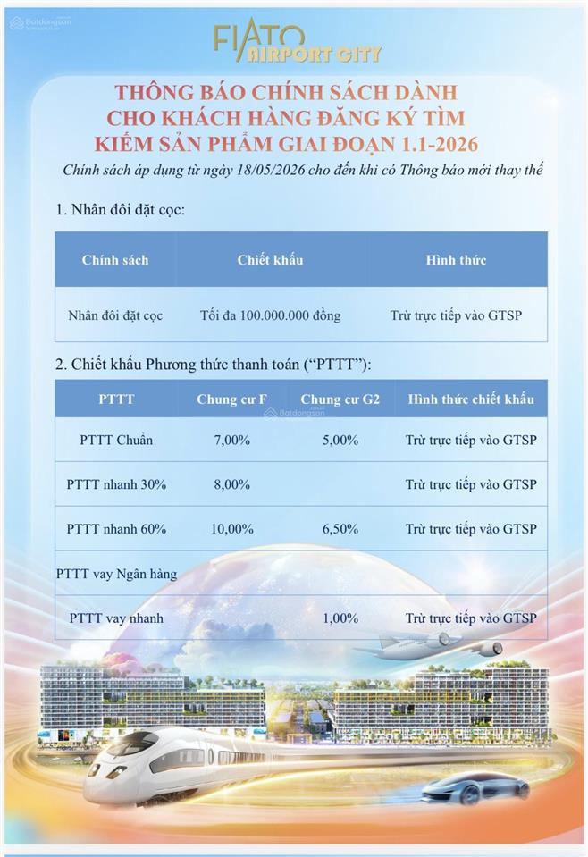 Căn hộ fiato airport city, 2 phòng ngủ, 79m², tầng cao, view cực đẹp, giá gốc cđt, tt theo tiến độ