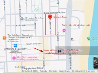 Bán lô đất lê mạnh trinh giao trục thông biển đông kinh nghĩa thục, dt 103m2, ngang 5m rất gần biển