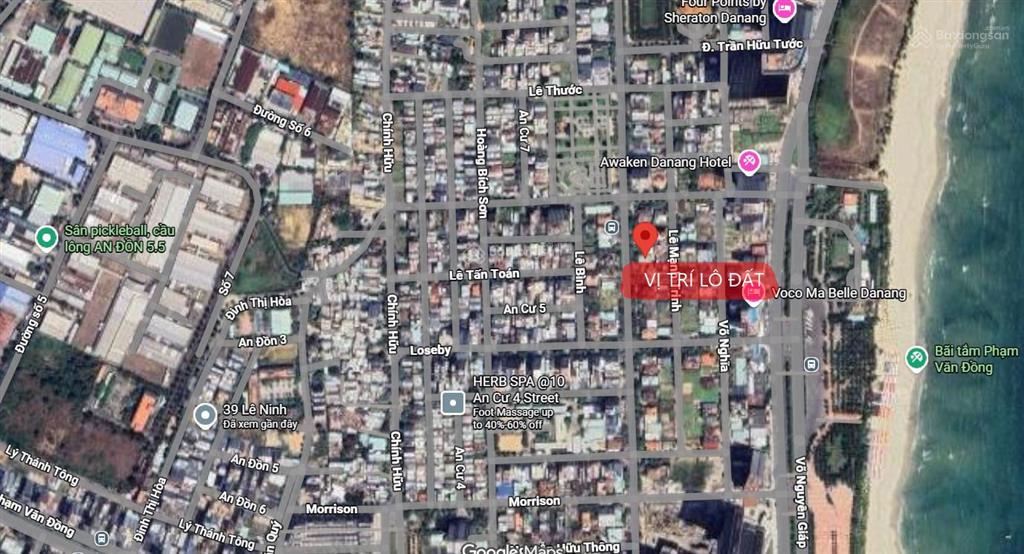 Bán lô mt 105 hồ nghinh  đối diện công viên hồ nghinh, ra biển chỉ 200m, làm việc chính chủ..