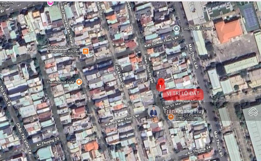 Bán lô đất mt phan thúc duyện, đối lưng mai thúc lân, xuống biển mỹ khê chỉ 400m.