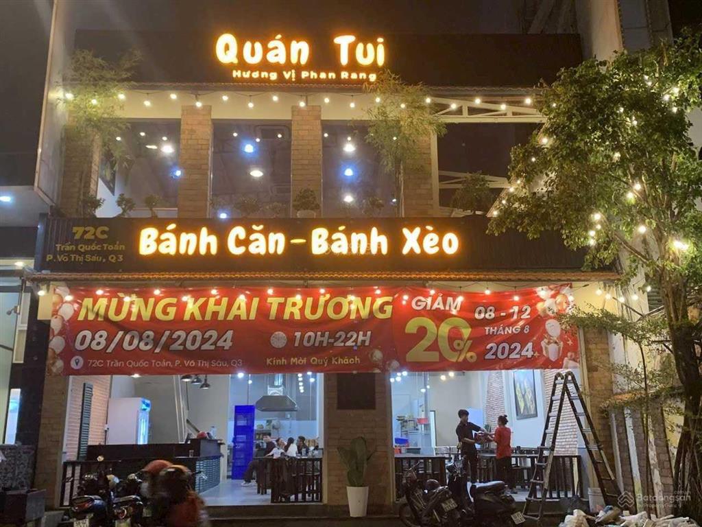 Cho thuê nhà mặt tiền trần văn đang, quận 3. dt 12x40m. 1 trệt, 1 lầu. dtsd 880m2