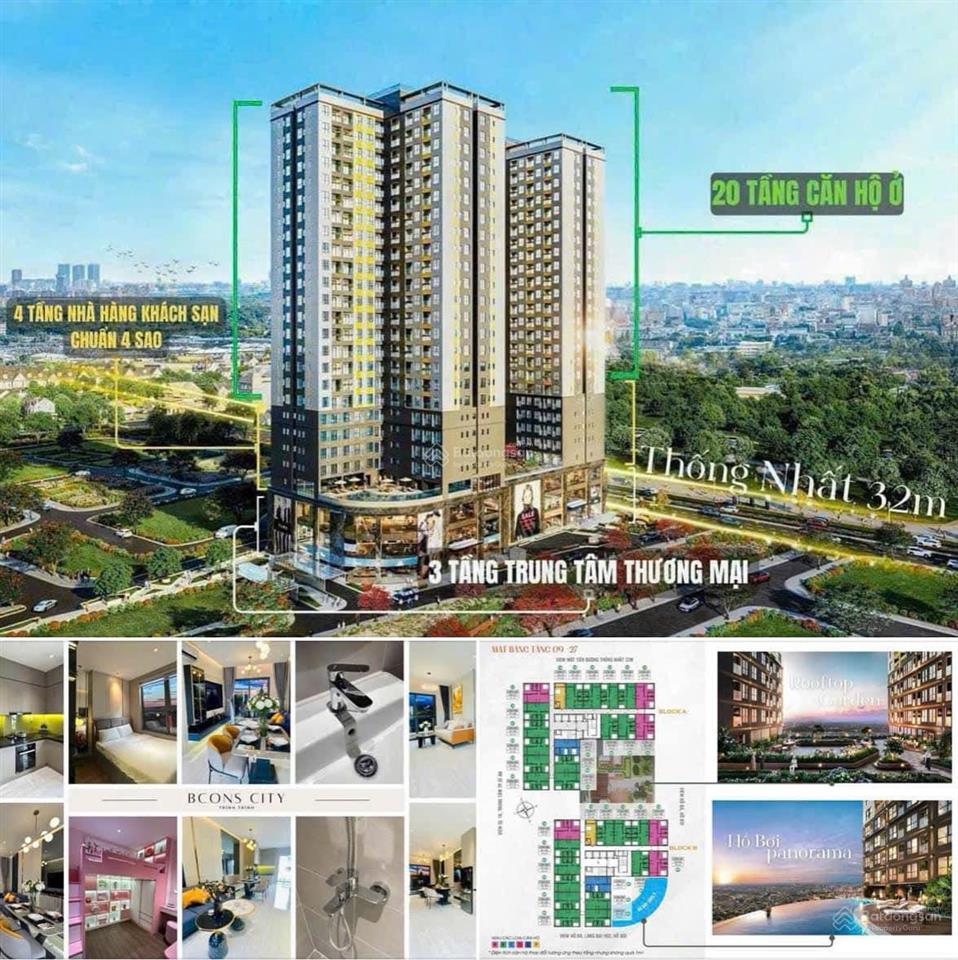 Bán nhanh căn hộ bcons city 1 giá 2.650 tỷ 95% giá trị căn hộ bao rẻ nhất thị trường ở được luôn