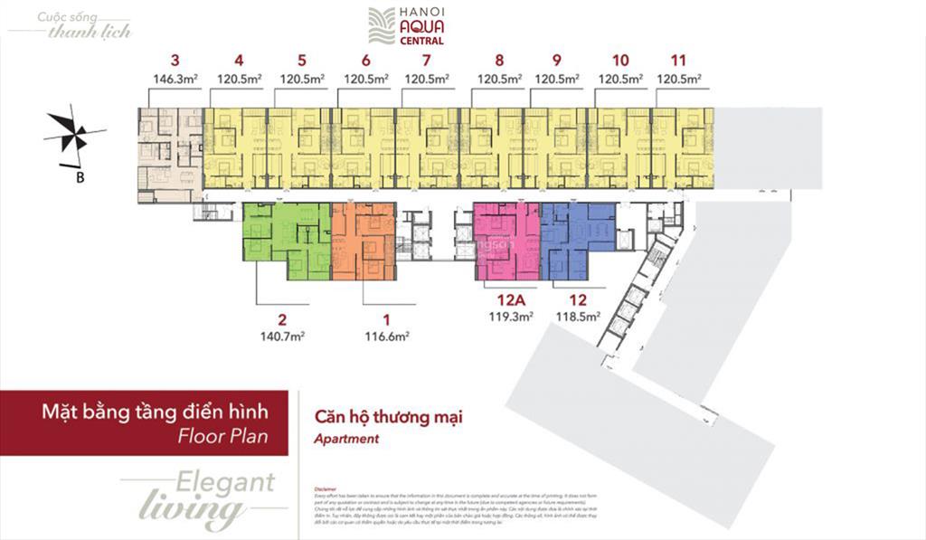 Siêu sang nhất hồ tây! căn hộ aqua central, 126 m2, 3 pn. giá vip.