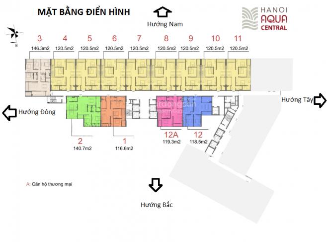 Siêu sang aqua central 119 m2, 3 pn, view trọn hồ tây. giá vip.