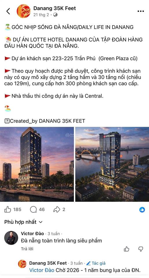 Nhà mt trần phú view cực đẹp hướng đông , ngó ra bờ sông hàn , phù hợp xây toà ks ,căn hộ