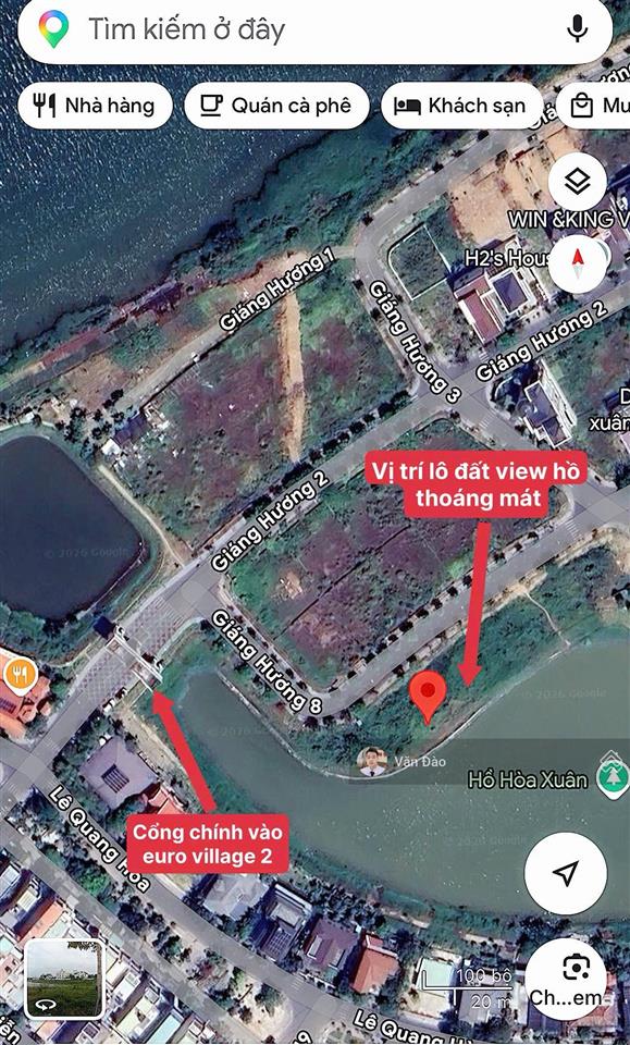 Siêu phẩm đất biệt thự view hồ ngay cổng euro village 2 | ngang 20m hiếm có