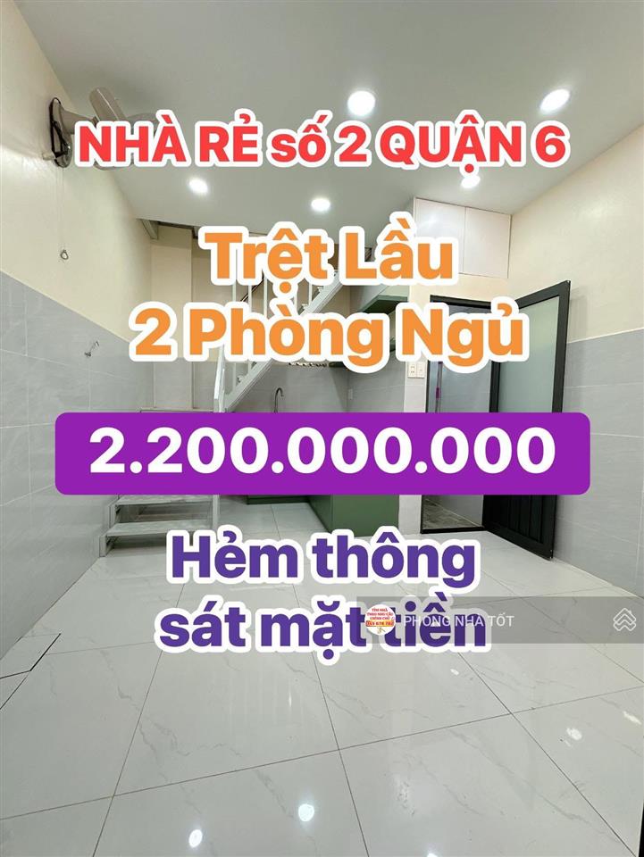 Bán nhà rẻ đẹp quận 6 chỉ hơn 2tỷ