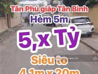 Hơn 5tỷ nhà 82m2 tân phú giáp tân bình. gấp bán.