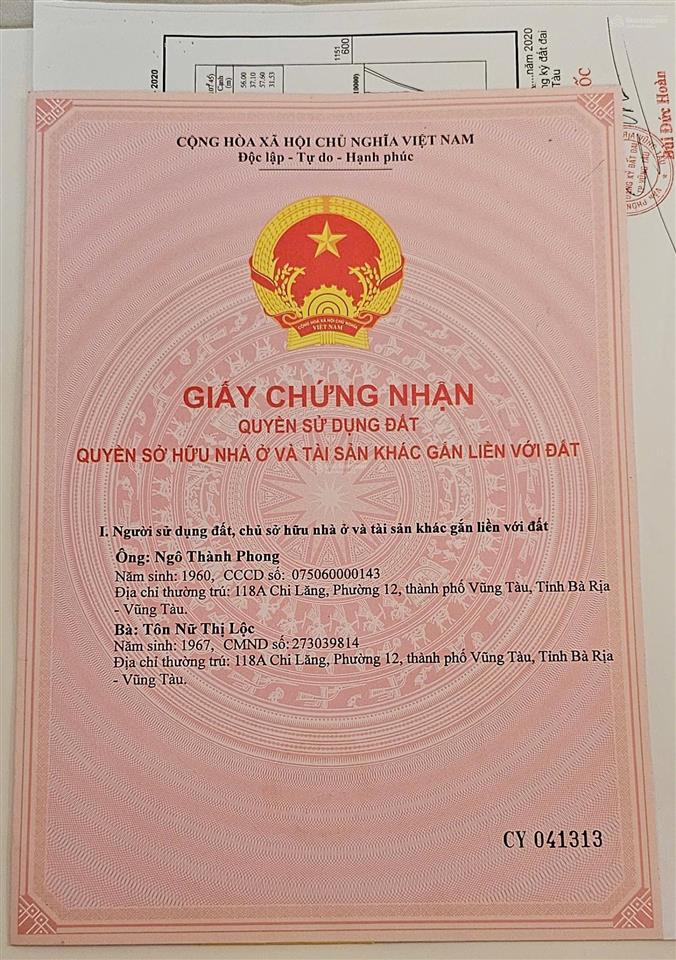 Đất ven biển thành phố vũng tàu, mặt tiền 32m
