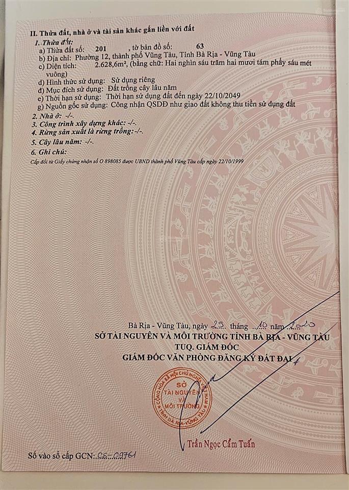 Đất ven biển thành phố vũng tàu, mặt tiền 32m