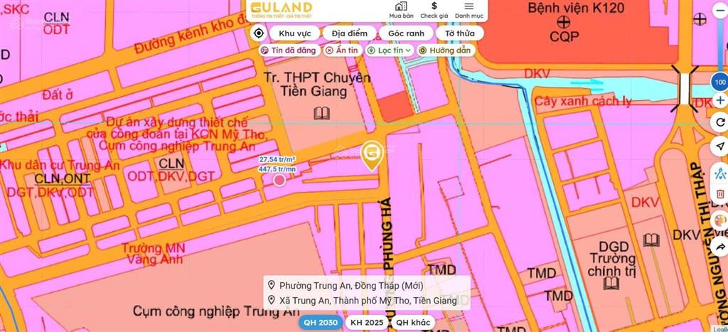 Bán nền mặt tiền phùng há 100m2 trung an