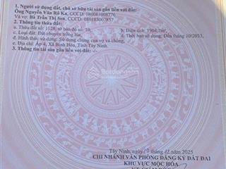 Bán đất tại bình hòa trung, mộc hóa nay là xã bình hòa, tây ninh, 30 tỷ, 23000 m2 có 3500 tc